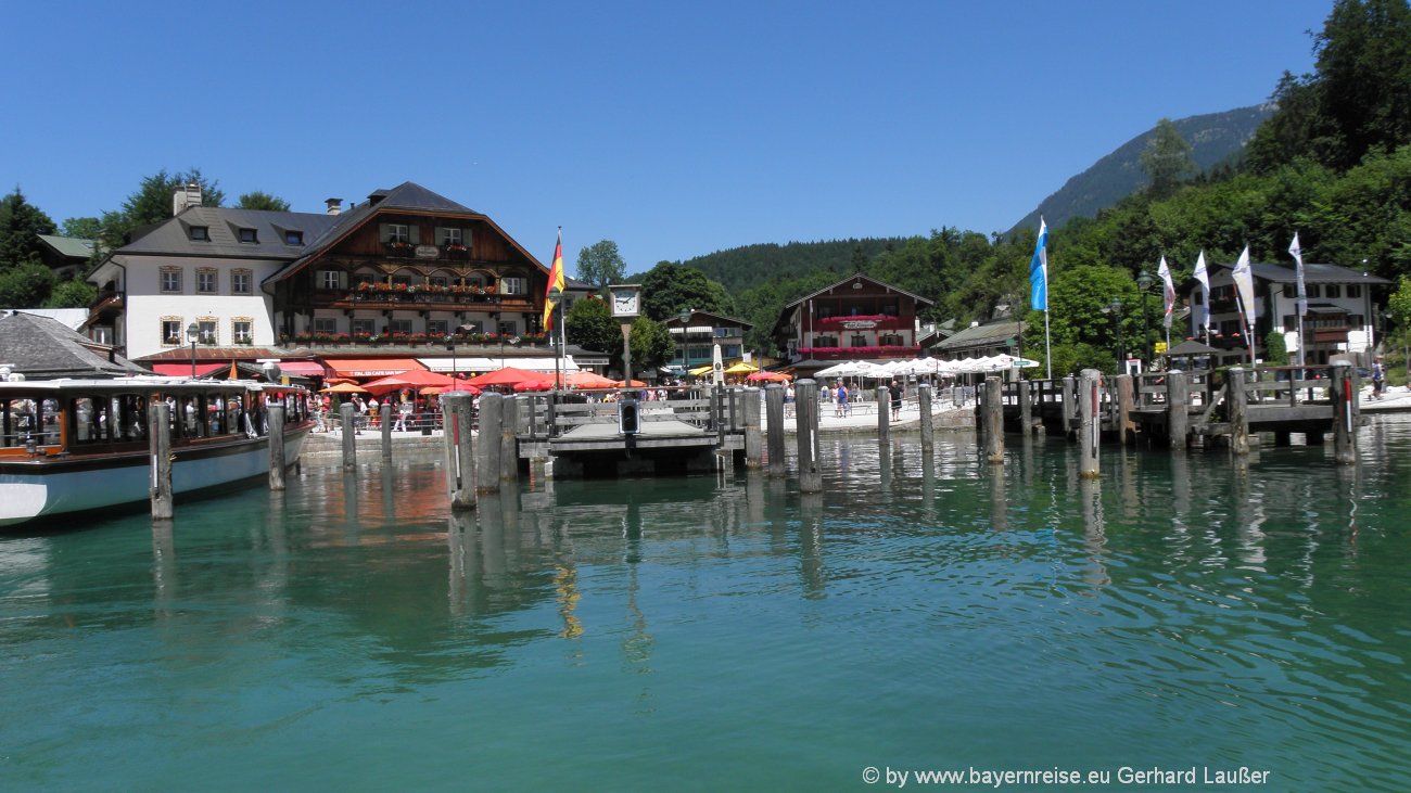 Schifffahrt am Königssee Schönau nach St. Bartholomä Bootfahren