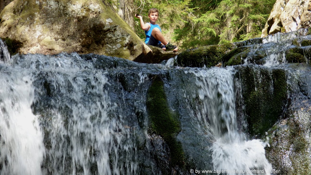Risslochwasserfälle Wanderung Bodenmais Bayerischer Wald wandern Wanderwege