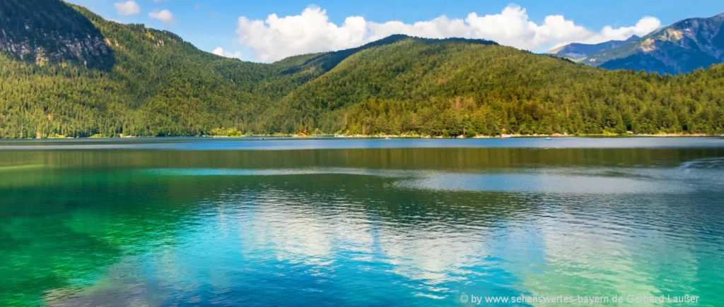 schönste Reiseziele in Süddeutschland Eibsee bei Garmisch Partenkirchen in Oberbayern