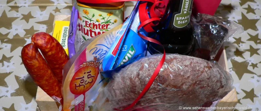 Geschenkkorb als Geschenkidee zum Vatertag Geschenkideen zum Vatertag Geschenkkorb mit bayerischen Spezialitäten